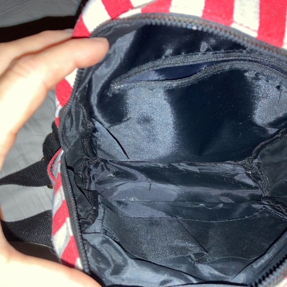 Red and White Striped Backpack with Star Accents. Great for summer Patriots! - Picture 3 of 4